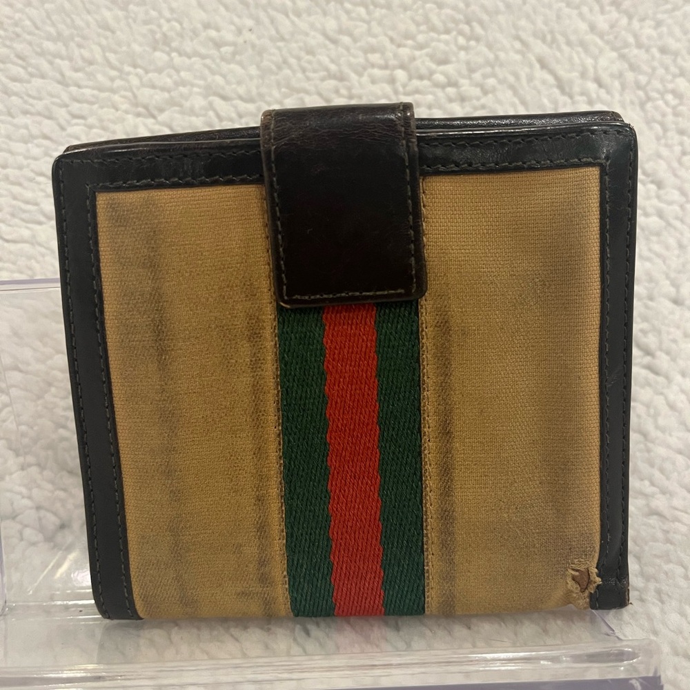 Gucci Vintage Leather & Canvas